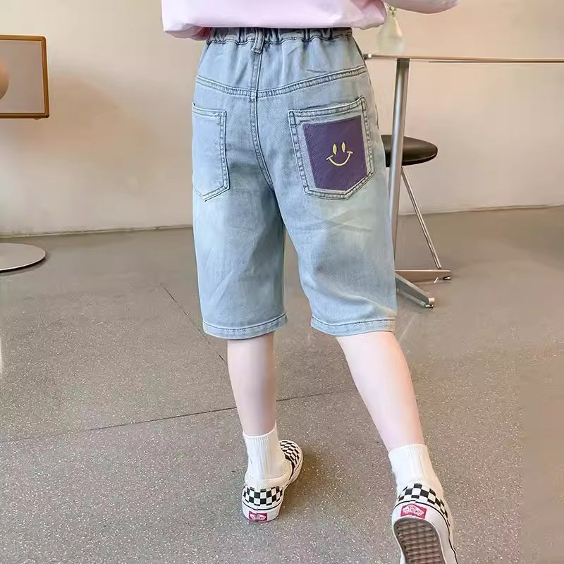 女童牛仔短裤夏装2024新款洋气儿童裤子夏季薄款小女孩五分裤宽松