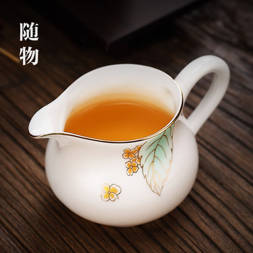 羊脂玉公道杯陶瓷德化白瓷茶海分茶器匀杯茶道杯单个功夫茶具配件