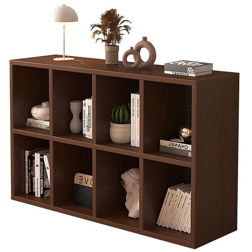 实木矮书柜家用客厅卧室儿童书架落地置物架靠墙收纳格子柜储物柜