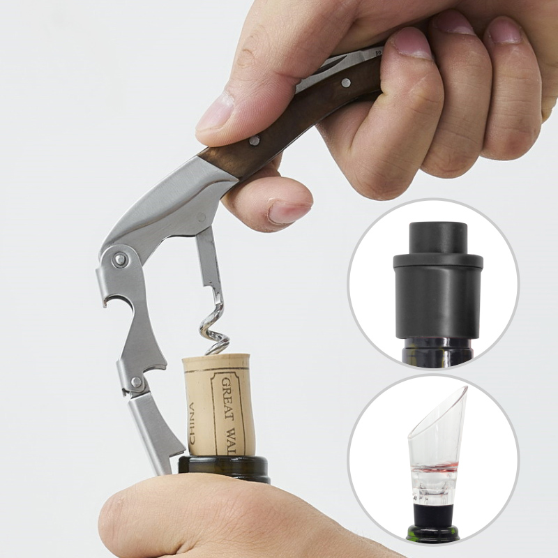 海马刀红酒开瓶器家用不锈钢开酒刀起子启瓶器真空酒塞醒酒器套装