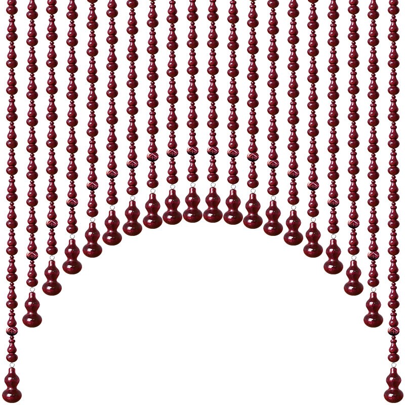 全桃木葫芦珠帘门帘入户门对门过道卫生间新款隔断帘免打孔挂帘子