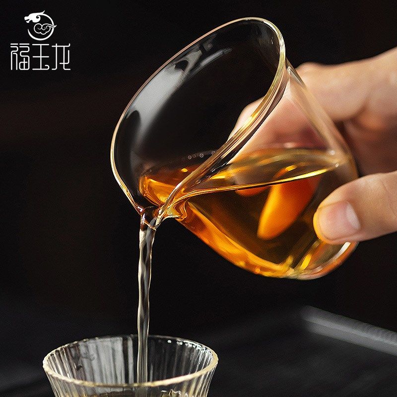 福玉龙树叶玻璃公道杯高硼硅耐热小号容量高档分茶器茶海功夫茶具,餐饮具,公道杯,淘宝优惠券,粉丝福利购,淘宝优惠卷