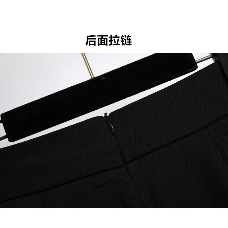 黑色微喇西装裤女2024秋装新款裤子修身显瘦高腰垂感职业西裤长裤