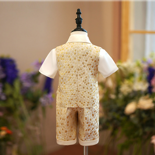 男宝周岁礼服西服模特走秀儿童西装套装男童主持人钢琴演出服夏季