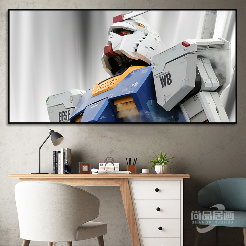 高达装饰画二次元卡通动漫海报画客厅沙发背景墙挂画电竞房间壁画