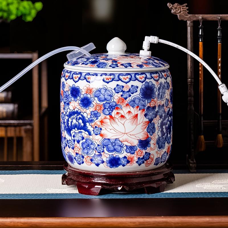 陶瓷饮水机带浮球全自动上水器高端功夫茶桶家用纯净水下置水桶5L