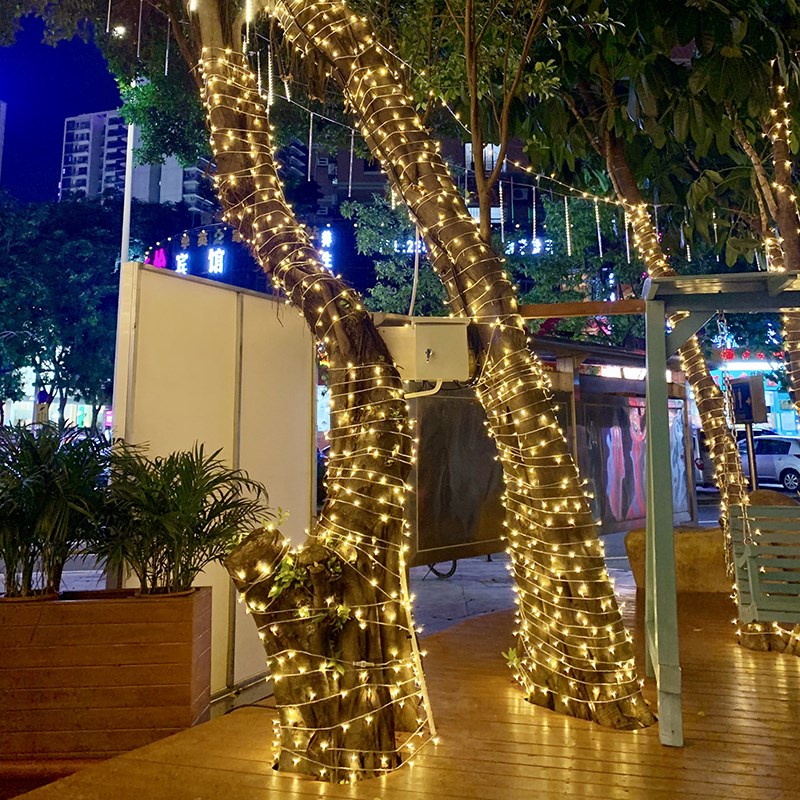 彩灯闪灯户外防水低压灯串24V绕树灯庭院街道亮化安全树木装饰灯