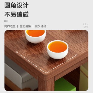 茶桌宽60高60茶几小户型实木腿角几小方桌家用客厅边小桌子 新中式