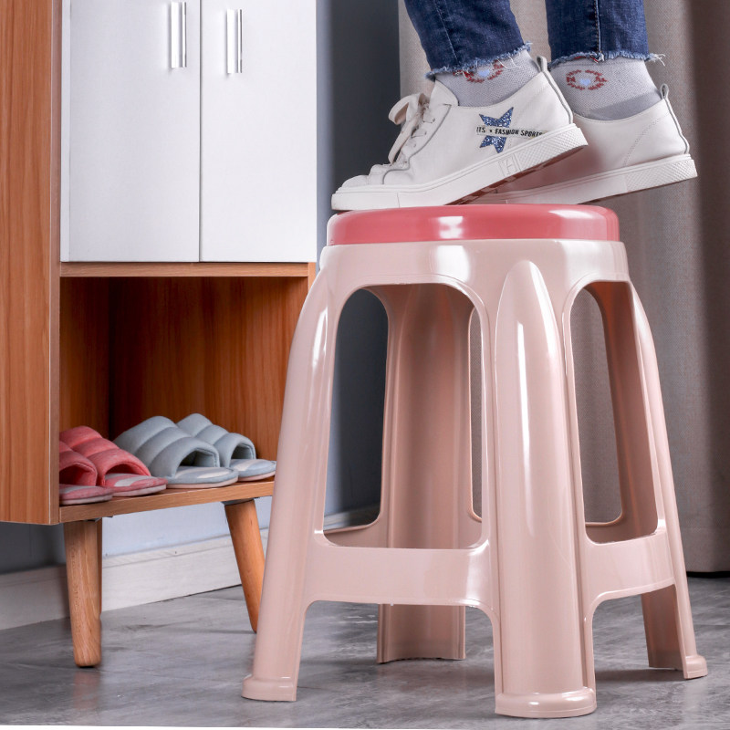 塑料凳子家用双色成人换鞋凳防滑餐桌时尚客厅熟胶加厚板凳圆凳,住宅家具,其它凳子,淘宝优惠券,粉丝福利购,淘宝优惠卷