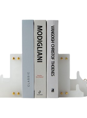 新中式建筑书挡摆件书靠创意书立摆设办公样板房书房书柜软装饰品