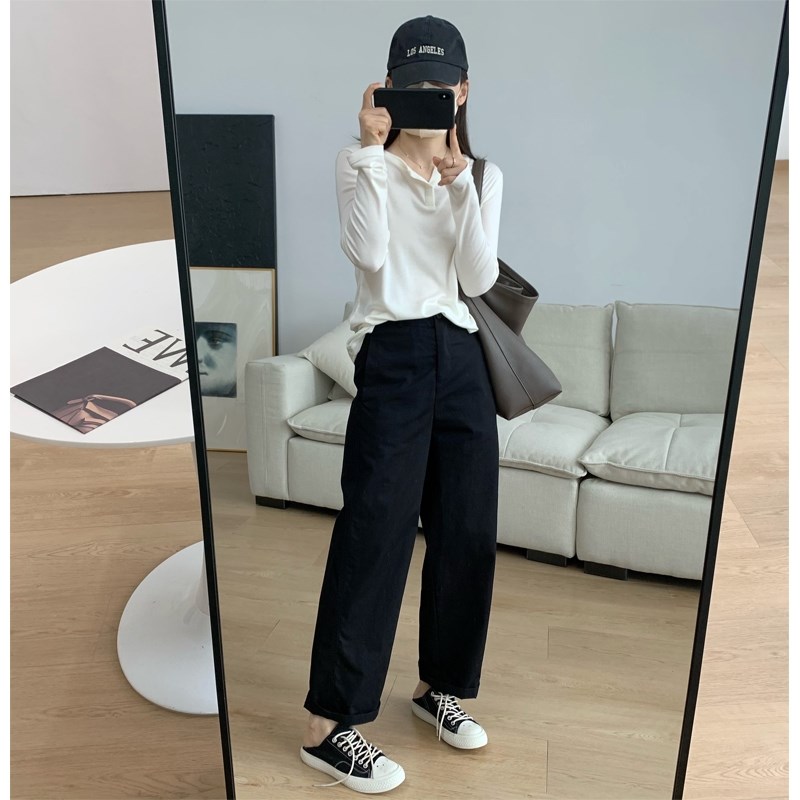 白色工装阔腿裤女夏季薄款胖妹妹mm梨形身材宽松显瘦休闲直筒裤子