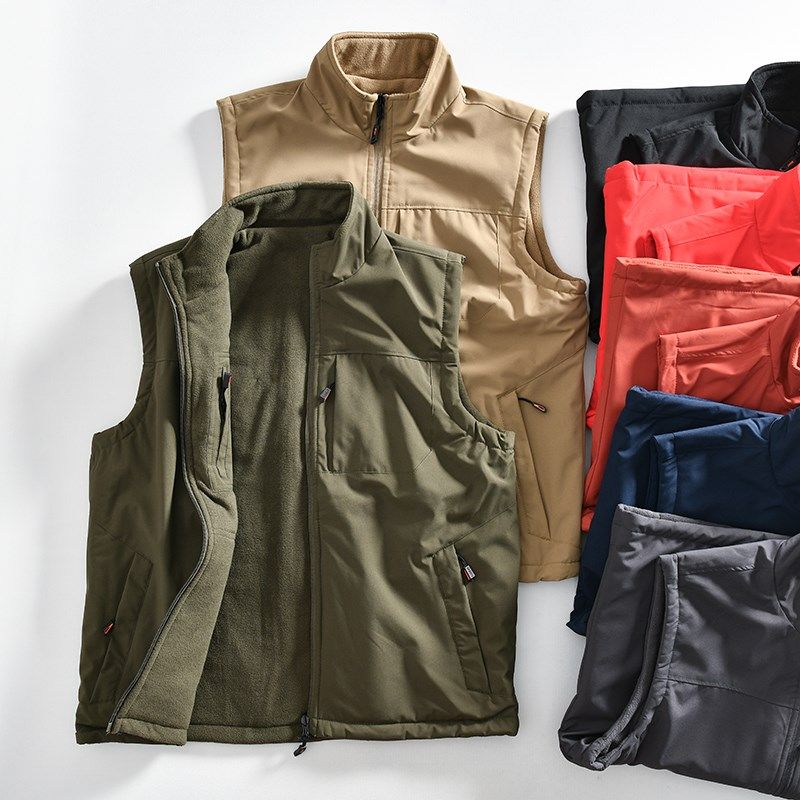 两面穿!户外防风防水!秋冬季男士加绒加厚工装休闲立领马甲外套,男装,常规马甲,淘宝优惠券,粉丝福利购,淘宝优惠卷