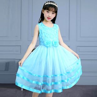 女童连衣裙儿童公主裙洋气小女孩夏天衣服2023新款中大童网红裙子