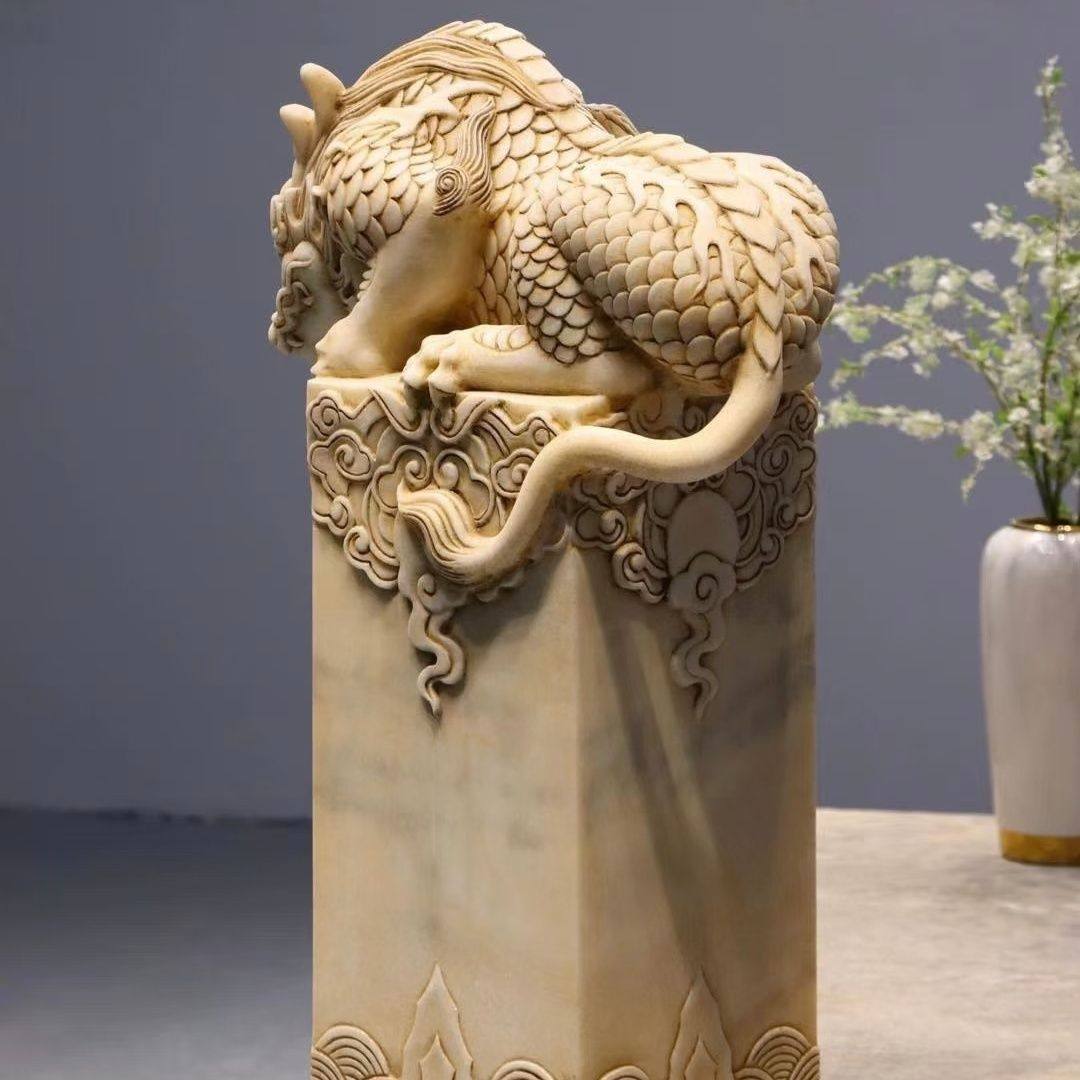 青石汉白玉吸水兽仿古石雕精美祥云方形石柱麒麟石柱摆件吸水兽,家居饰品,石雕,淘宝优惠券,粉丝福利购,淘宝优惠卷