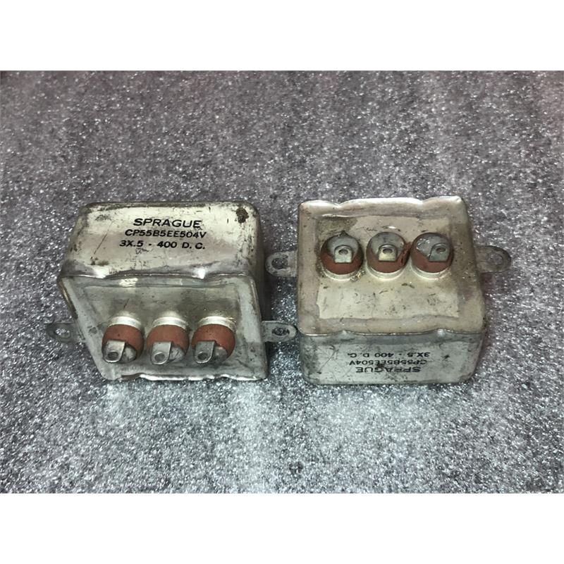 古董 美国 SPRAGUE 思碧 3×0.5UF 400V 双联胆机耦合油浸电容