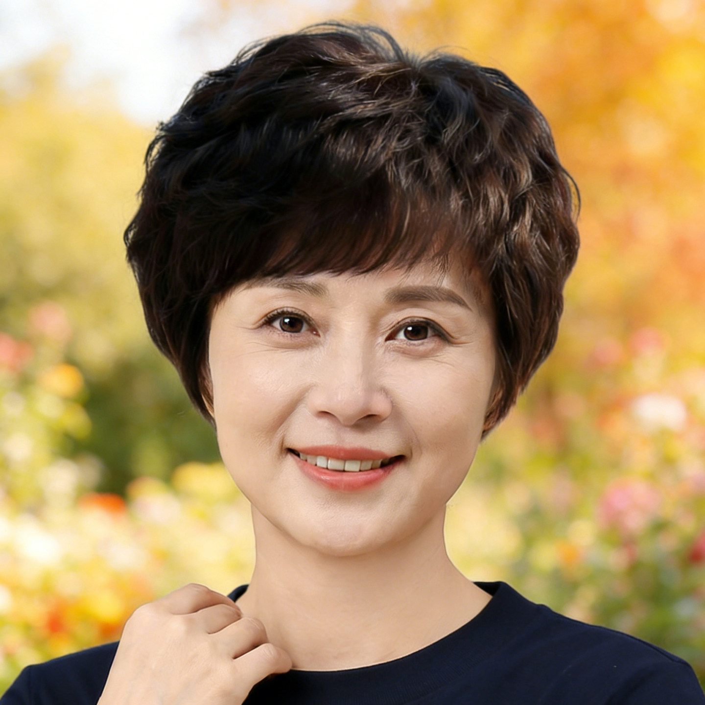 假发全头套女真人发丝真发短发假发中老年妈妈短卷发假发自然真发