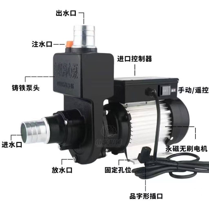 直流自吸泵48v60v72v伏电动车抽水泵机离心泵大流量洒水车水泵