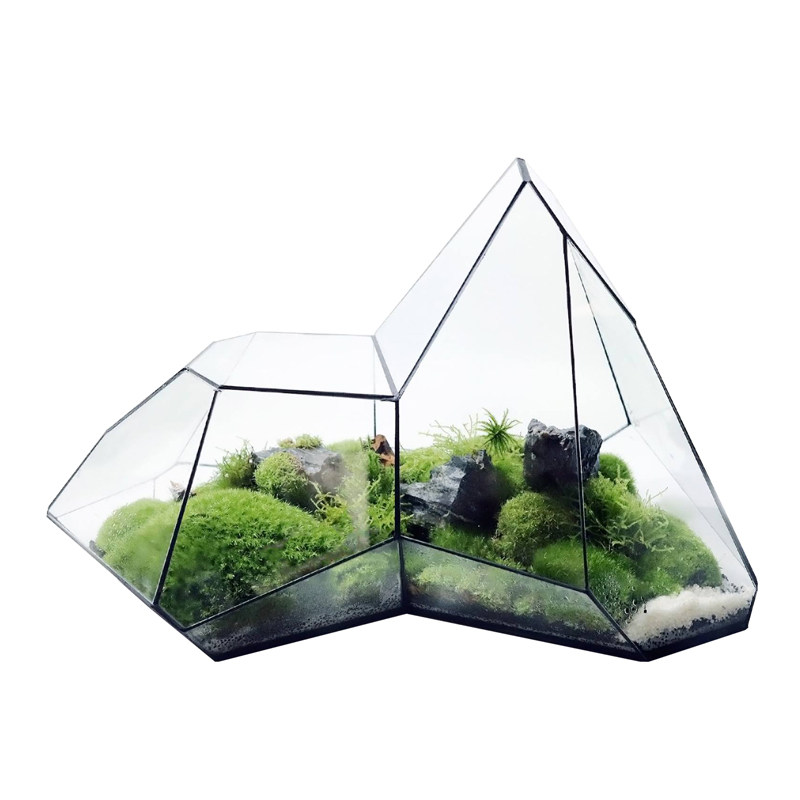 北欧风格几何玻璃花房微景观 生态瓶青苔绿植盆栽 DIY桌面造景摆
