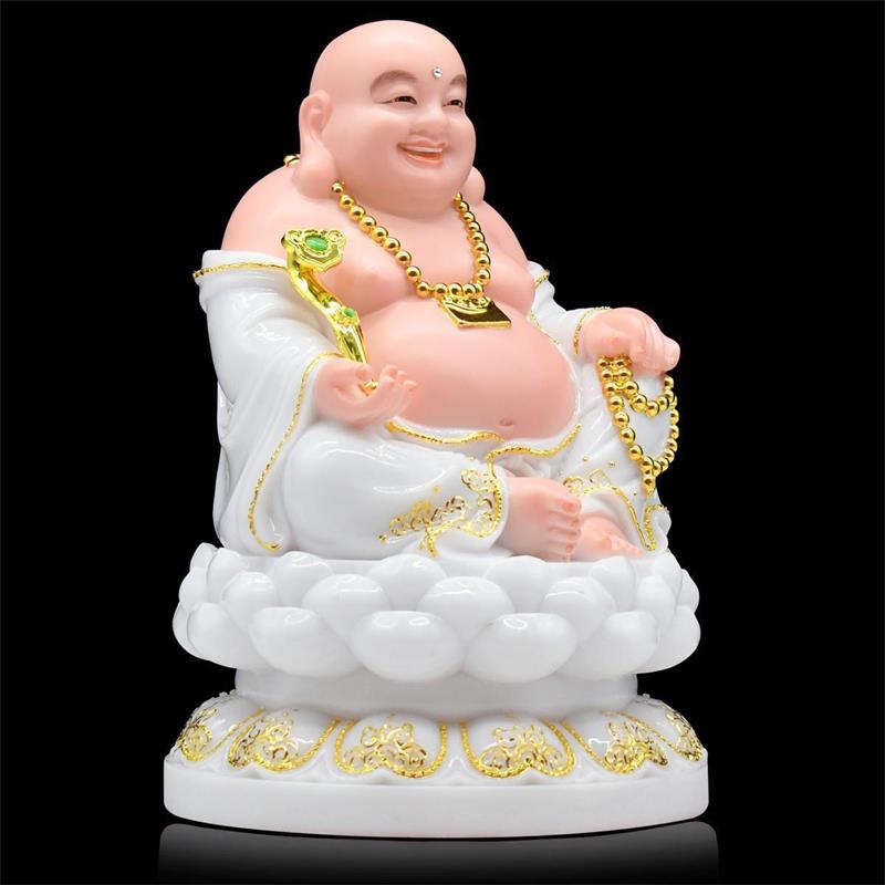 汉白玉弥勒佛菩萨佛像大肚佛开心佛笑佛供奉家用招财店铺开业摆件