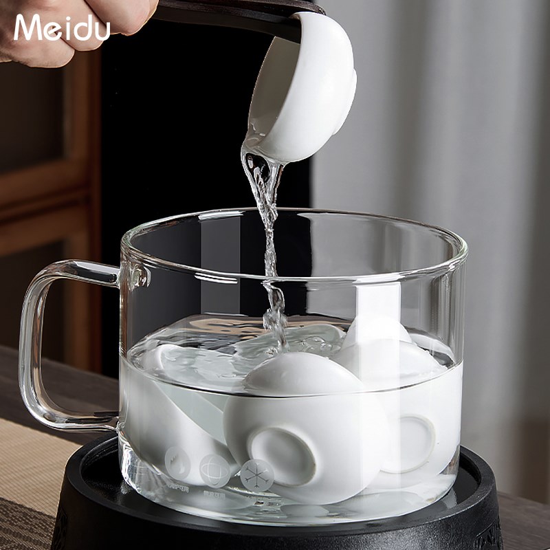 玻璃消毒锅茶洗带盖建水洗茶器耐热可电陶炉使用煮洗茶杯器笔洗缸