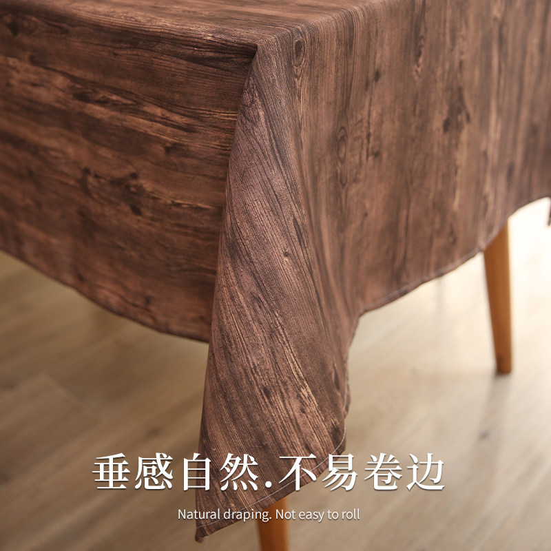 复古仿木纹印花桌布防水餐桌茶几布立体仿真木纹拍摄背景布可定制