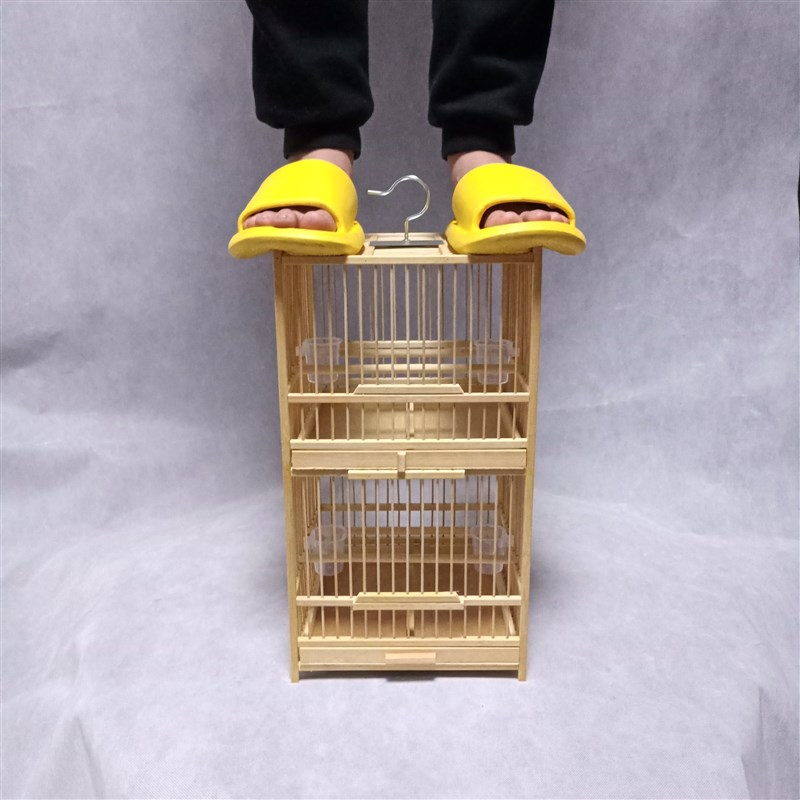 双层鸟笼手工竹制鸟笼文鸟笼珍珠鸟笼玉鸟笼可以养两种不同的鸟