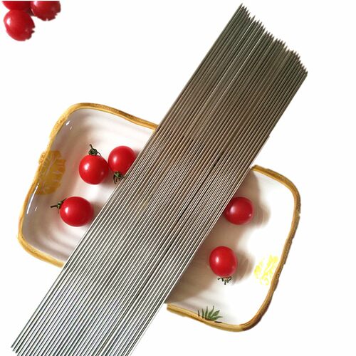 50cm烧烤签子不锈钢加长厚烤羊肉串圆针铁烤串签子工具家用100支