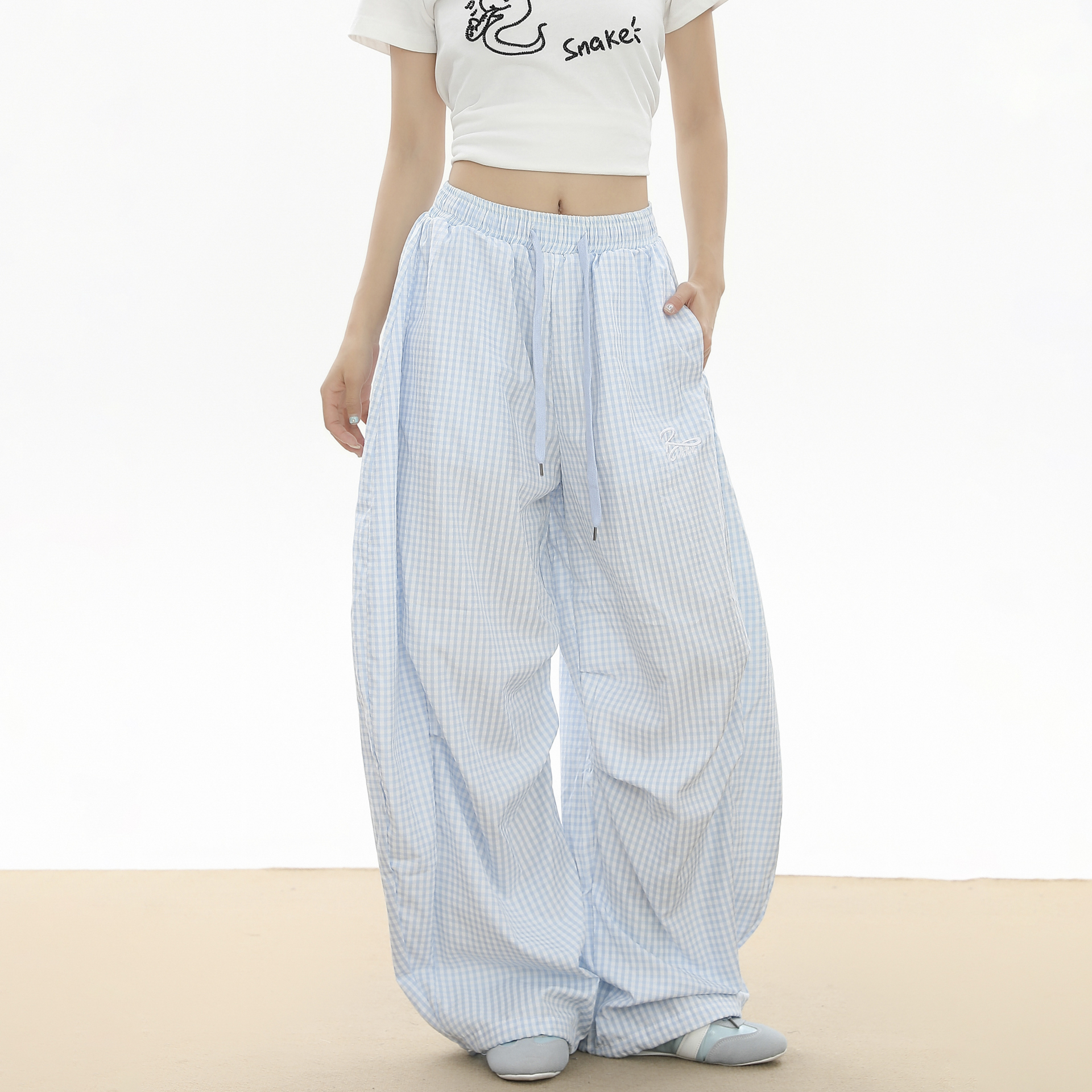 BNMGIN松弛精致慵懒褶皱裤子女