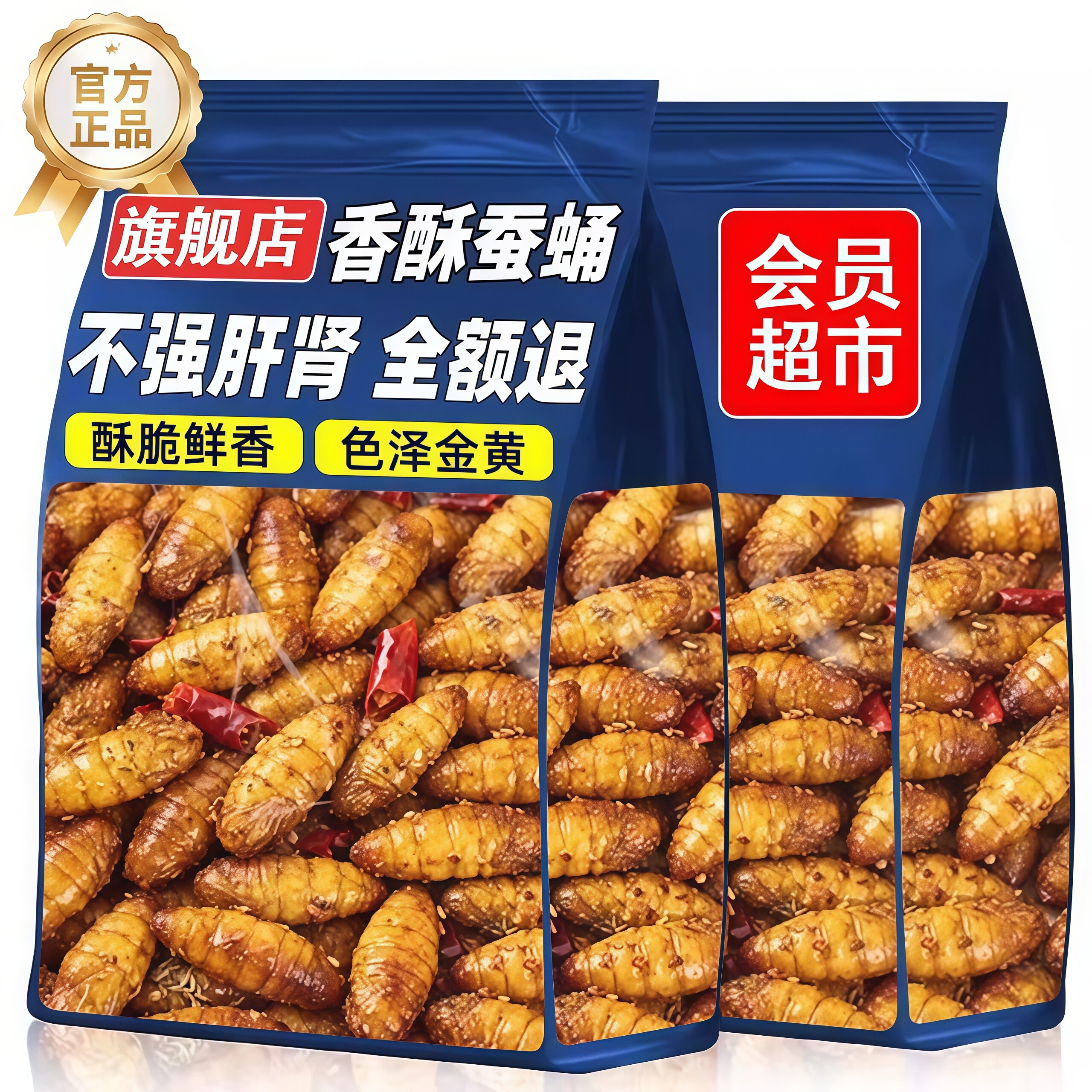 特级蚕蛹开袋即食香酥非油炸独立包装麻辣五香蚕蛹下酒菜熟食零食