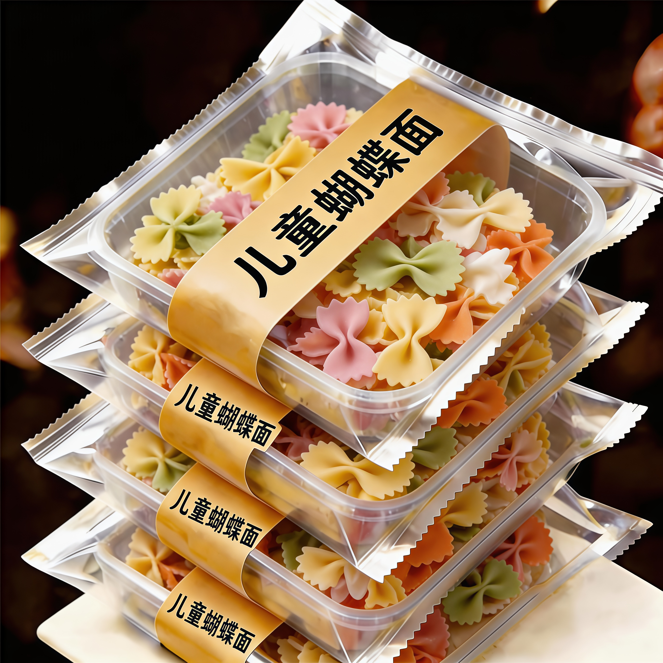 多彩儿童蔬菜水果面条蝴蝶面海螺螺旋面片早餐营养挂面意面家用