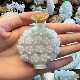 天然翡翠精湛闻香瓶冰冰胶胶