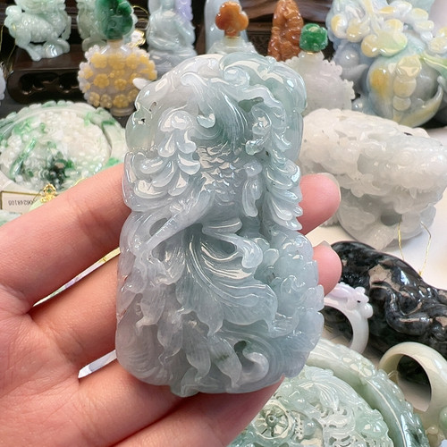 送证书 天然翡翠 亏本漏 凤穿牡丹
