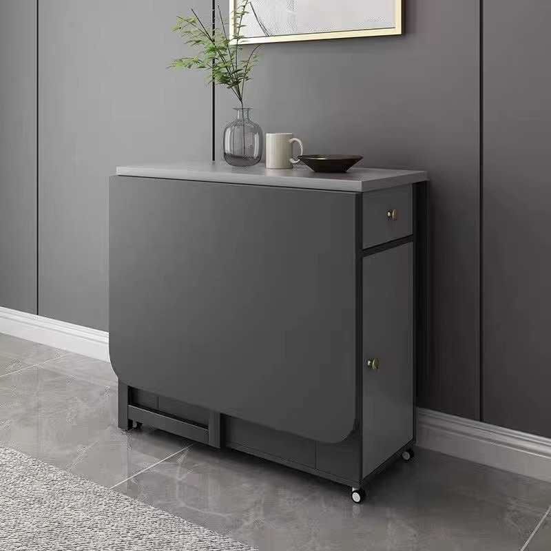 现代简约折叠餐桌可折叠餐台折叠桌北欧小户型S饭桌实木桌子家用