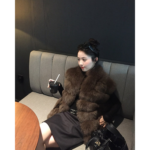 2025新款进口狐狸毛马甲背心立领皮草外套女冬季B2424