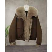 短款 秋冬新款 2025狐狸毛鹅绒时尚 女皮草外套可拆卸大毛领B1996