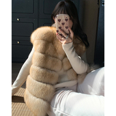 整皮狐狸毛皮草马甲女2025新款 背毛小个子毛毛大衣B2465