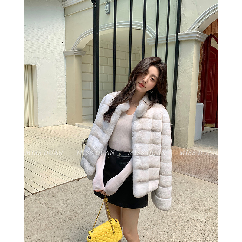 名媛千金时尚进口显瘦龙猫獭兔毛皮草外套女高级感大牌B2762