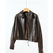 油蜡羊皮真皮皮衣女短款 2025秋冬新款 小个子皮夹克外套B1361