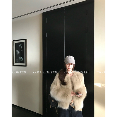 秋冬2025新款芬兰进口整皮狐狸毛银狐腹毛皮草外套B2230