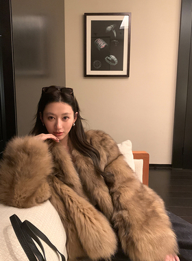 2025狐狸毛皮草外套女短款秋冬年轻款毛毛衣服女B2206