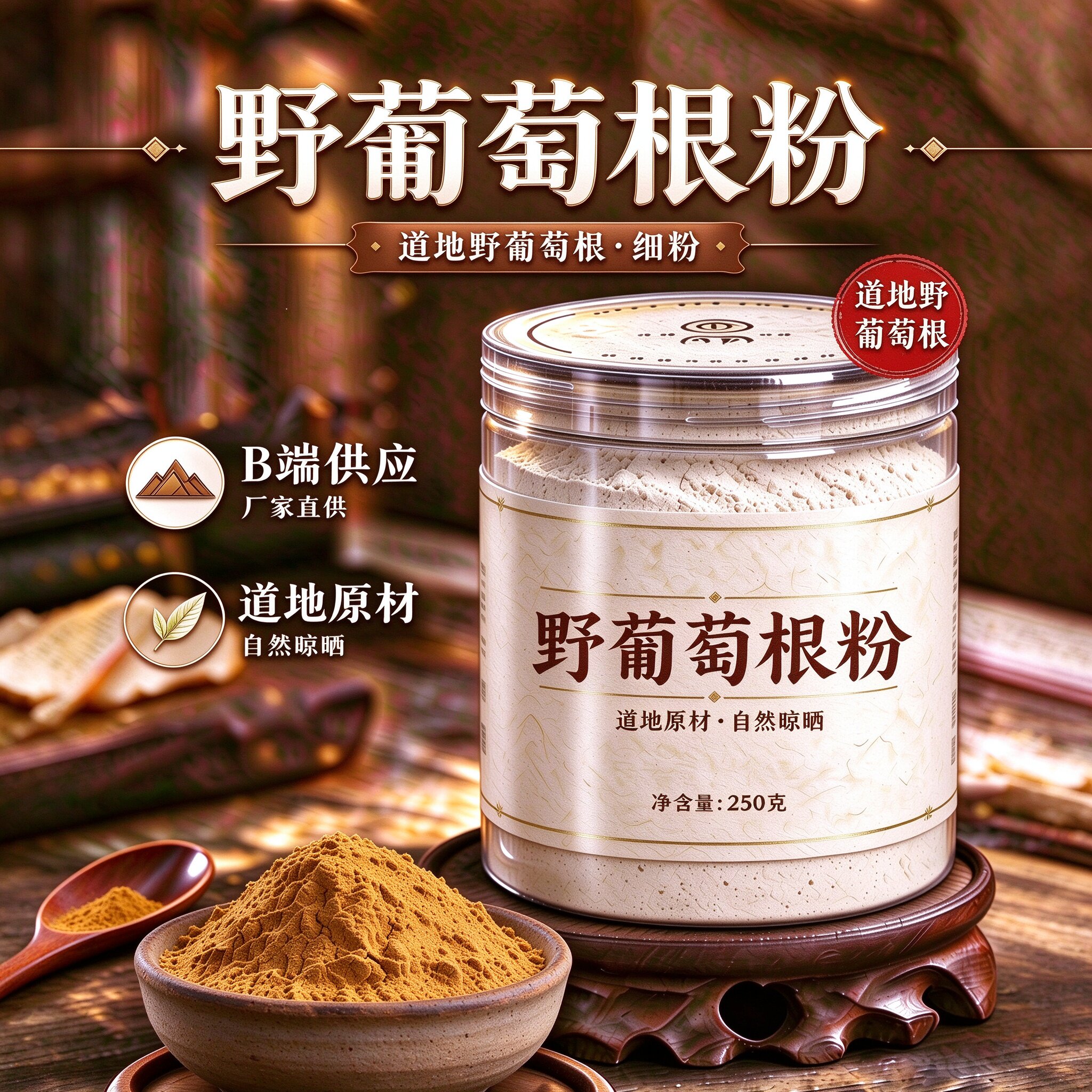 野葡萄藤根粉500野葡萄根山葡萄根红心葡萄根