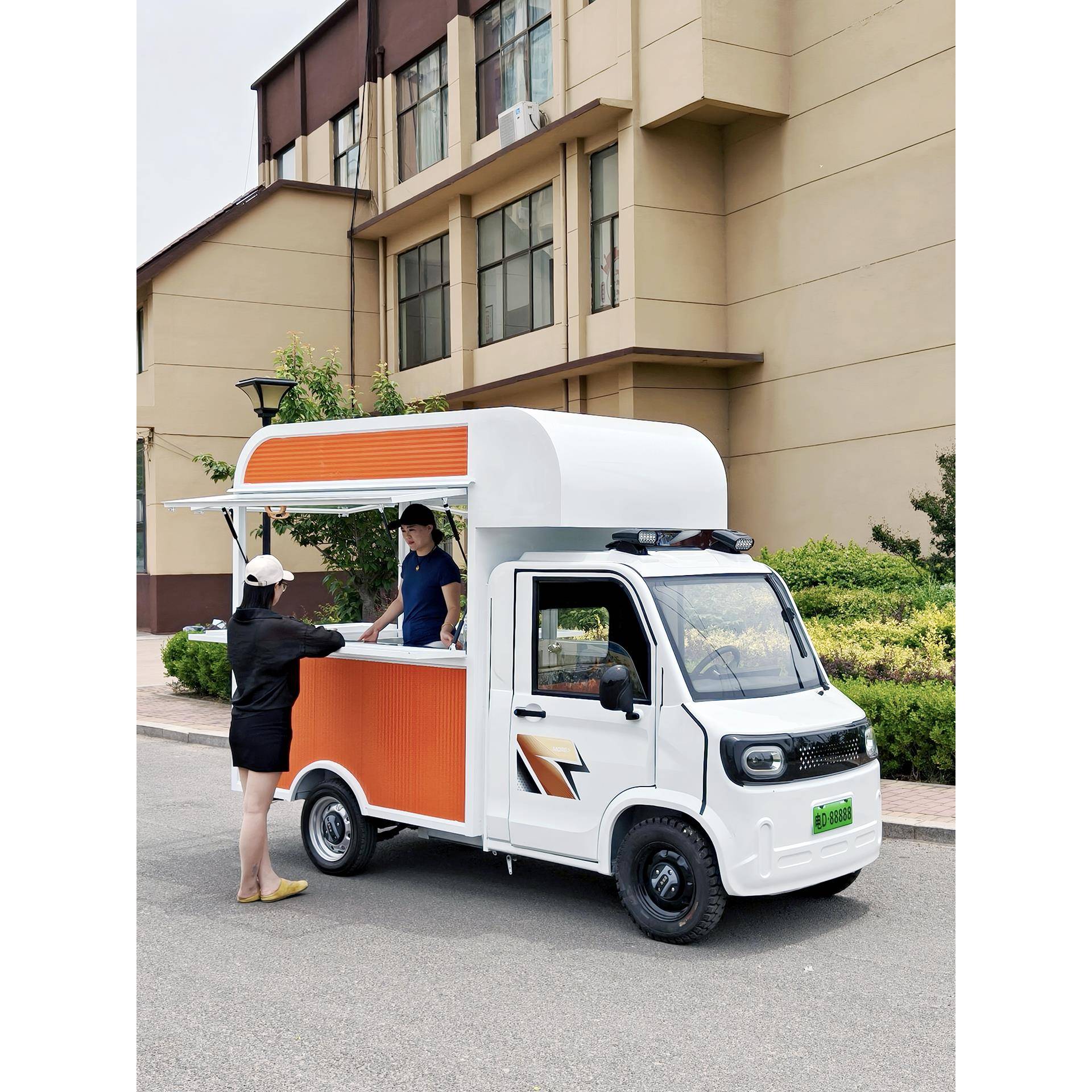 爱厨 电动四轮餐车多功能小吃车流动四轮车摆摊专用