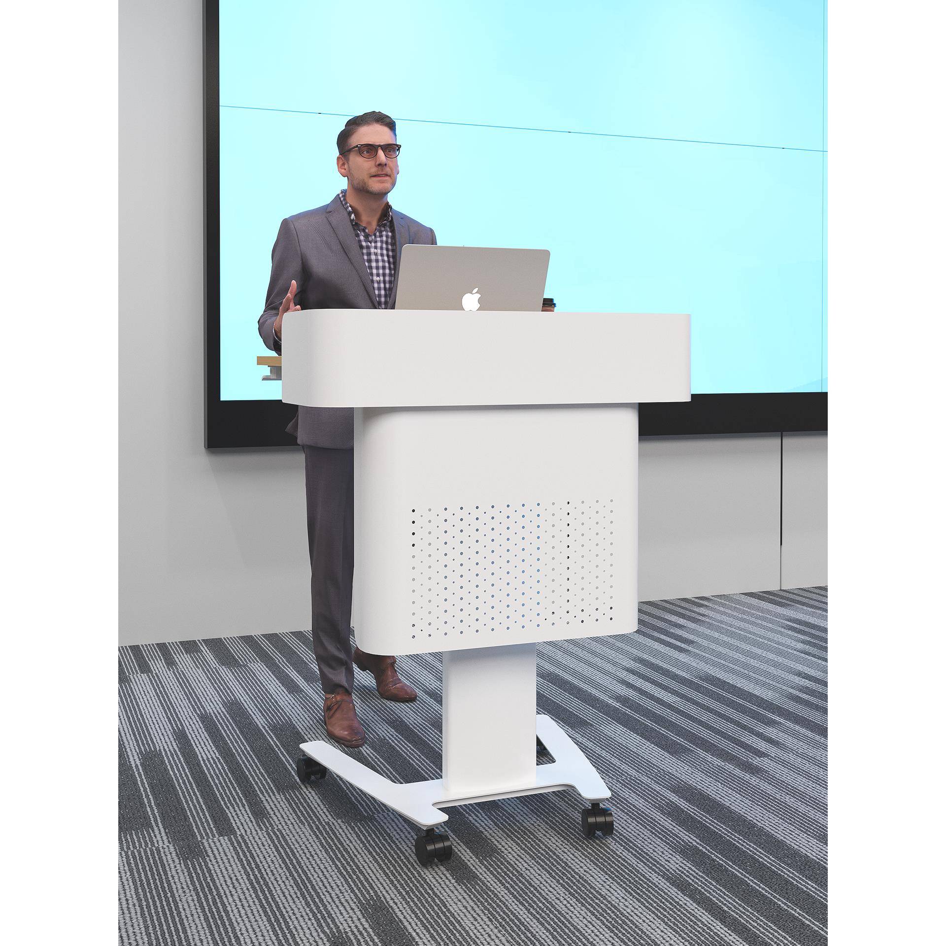 移动演讲台学校讲台气动升降讲台桌报告发言台培训接待会议室讲桌