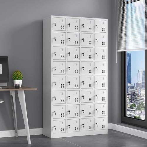 铁皮更衣柜子24门员工储物柜带锁32格碗柜工厂车间鞋柜多门手机柜