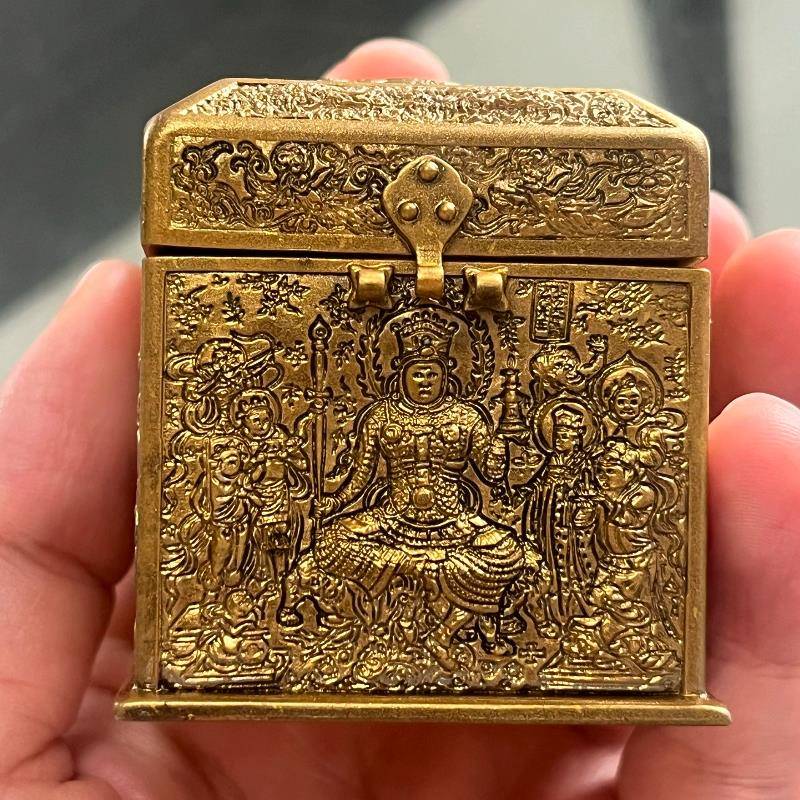 法门寺鎏金四天王盝顶宝函 文化创意冰箱贴 八重宝函手工艺品