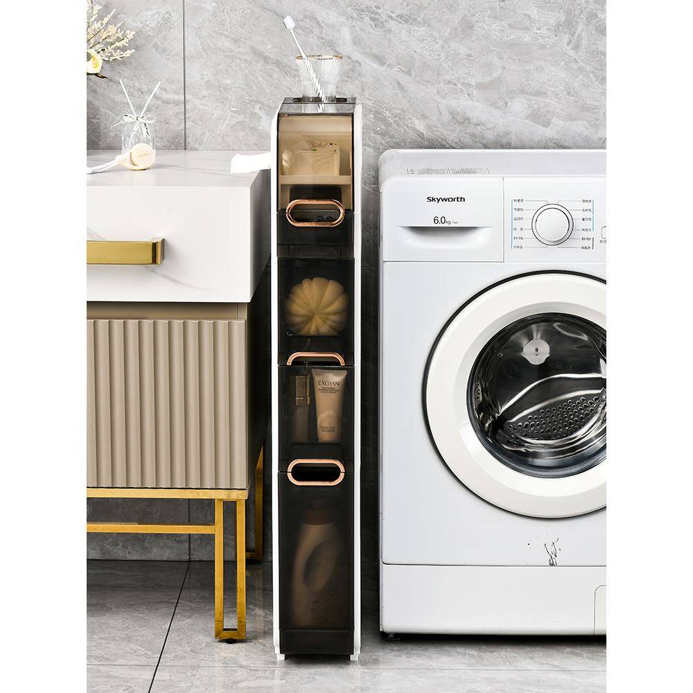 卫生间夹缝收纳柜浴室抽屉式置物架免安装缝隙柜储物柜塑料夹缝柜