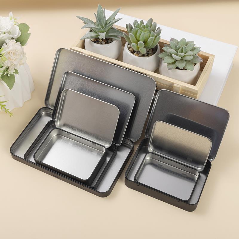 磨砂翻盖铁盒长方形翻盖铁盒小卡片盒高颜值马口铁盒可定制印刷