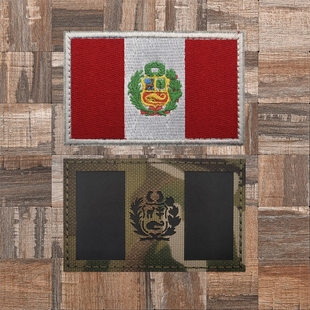 秘鲁旗帜Peru IR反光魔术贴徽章战术背心头盔士气章 flag国旗臂章