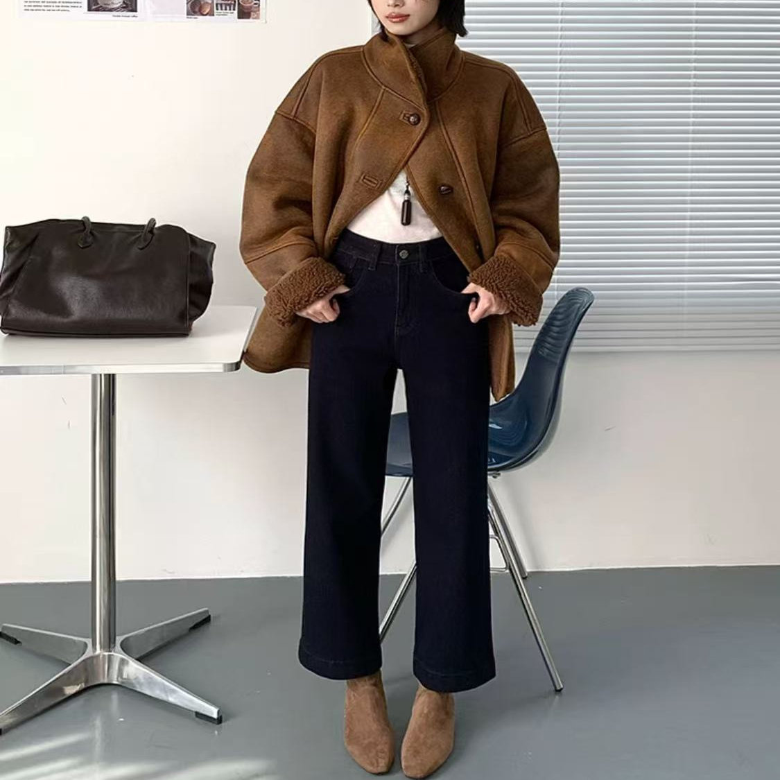 ZK-W-88015-1黑色加绒牛仔裤【实物以直播间为准】