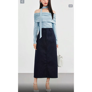 实物以直播间为准 9622原色牛仔半身裙